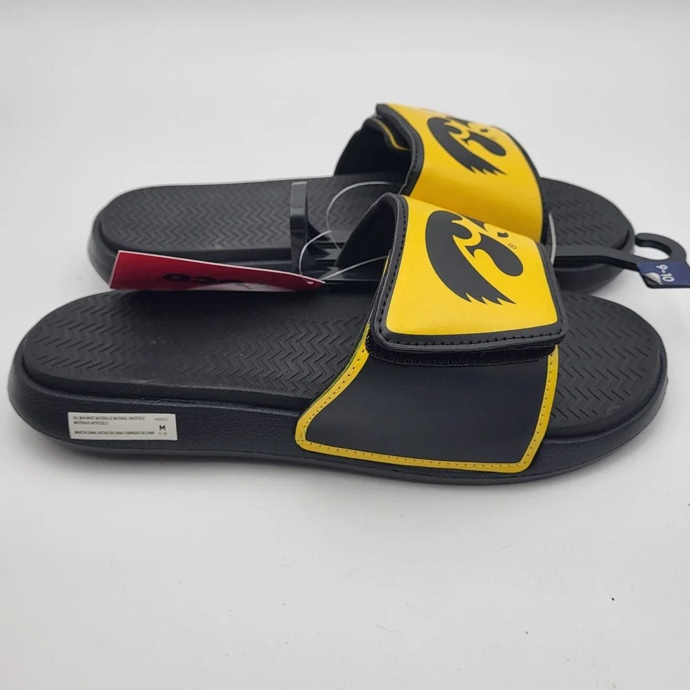 Iowa Hawkeyes Big Logo Dual Layer Sole Slides FOCO Mens Medium 9-10 Womens 11-12